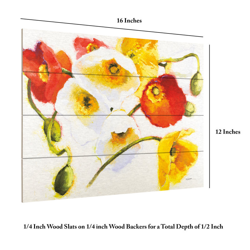 Shirley Novak Sunny Vibration Wood Slat Art, H 18 po x l 22 po