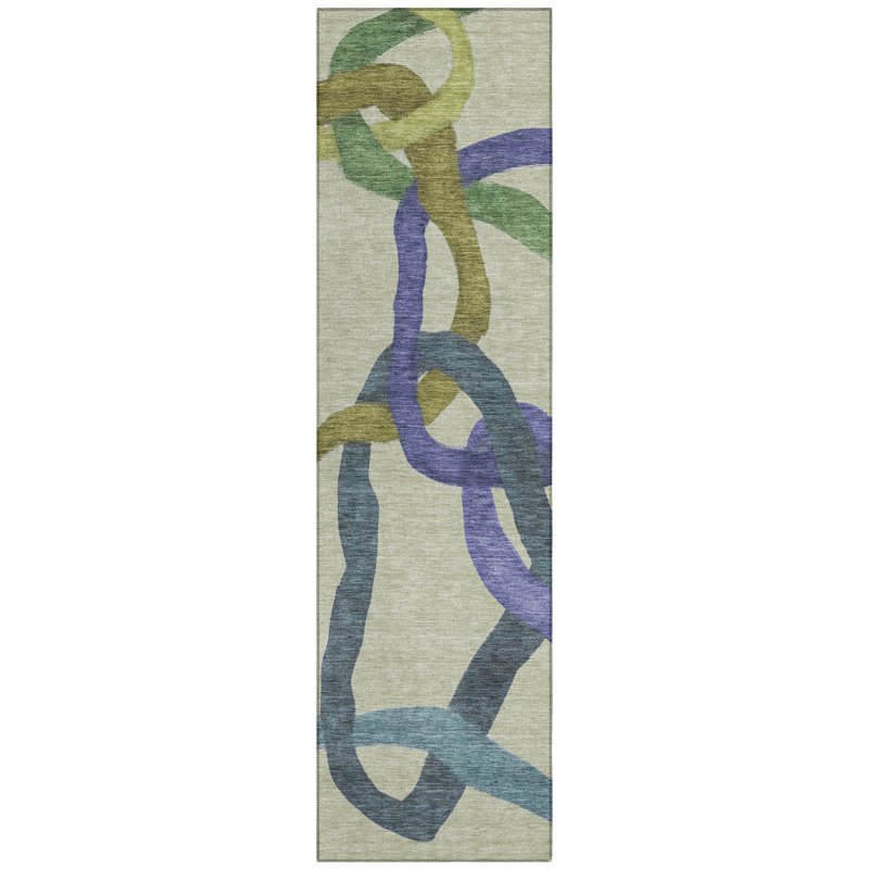 Machine Washable Indoor/Outdoor Erfried ACN2394 Abstract Rug, Runner 2'3" x 7'6"
