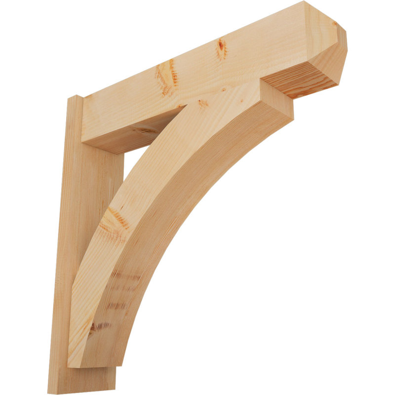Thorton Craftsman Rustic Wood Outlooker,  32" D x 32" H , 7 1/2" W Douglas Fir (Smooth)