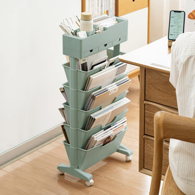5 Tier Rolling Book Cart