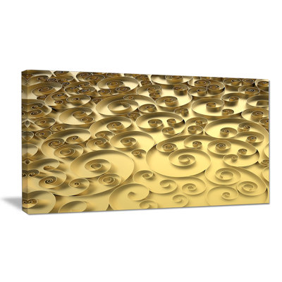 " 3D Golden Curly Background "