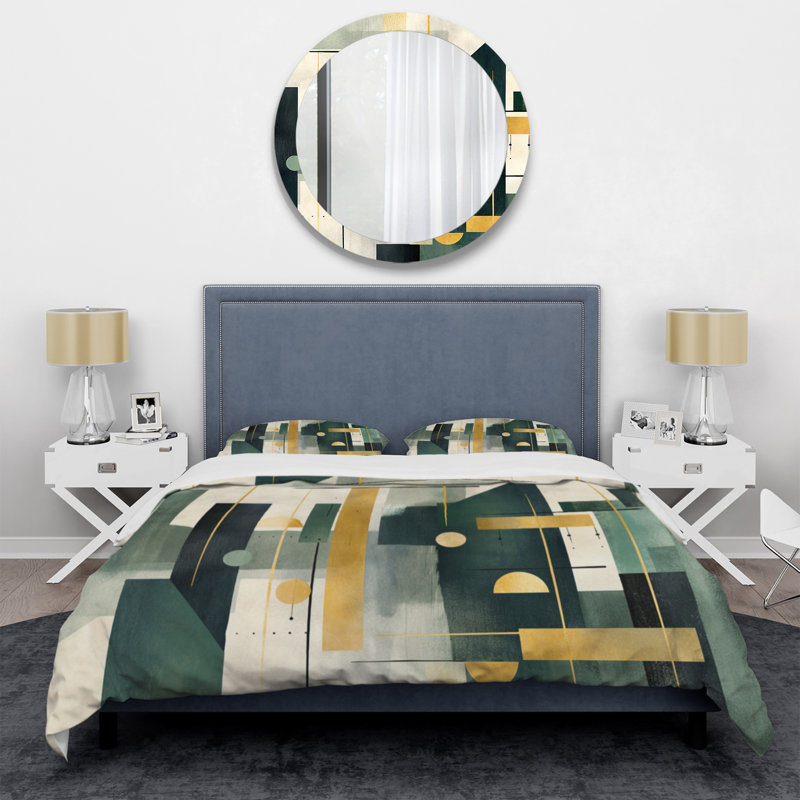Ensemble de housse de couette en microfibre / polyester Gold Green Parallel Universes Bedding