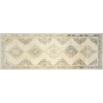 Gallery Size One-of-a-Kind 4'7" X 12'9" 1960s Runner Wool Area Rug in