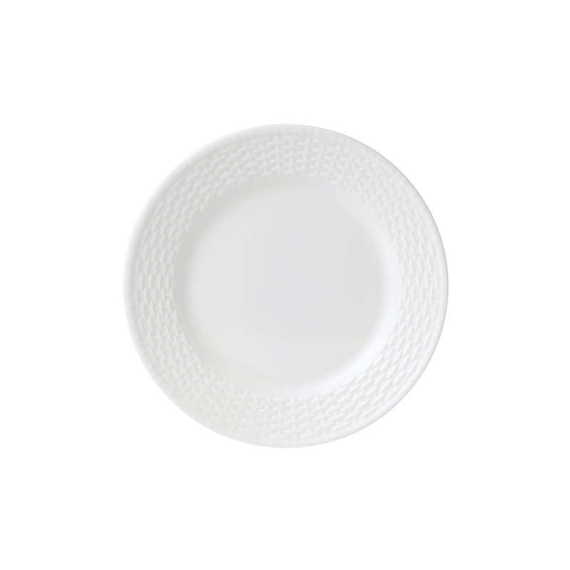 Nantucket White Porcelain 16-Piece Dinnerware Set with Textured Accent