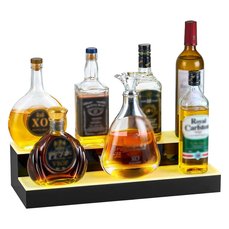 LED Lighted Liquor Bottle Display, 8.66" H x 24.02" W x 12.2" D