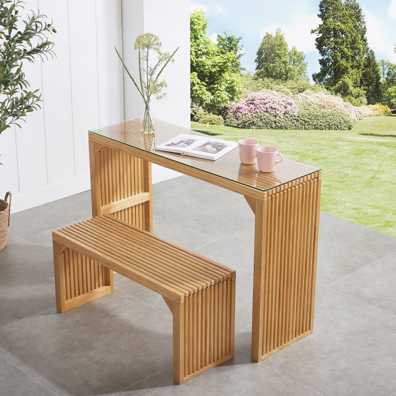 Ensemble de table et banc de salle à manger en pin naturel Natural
