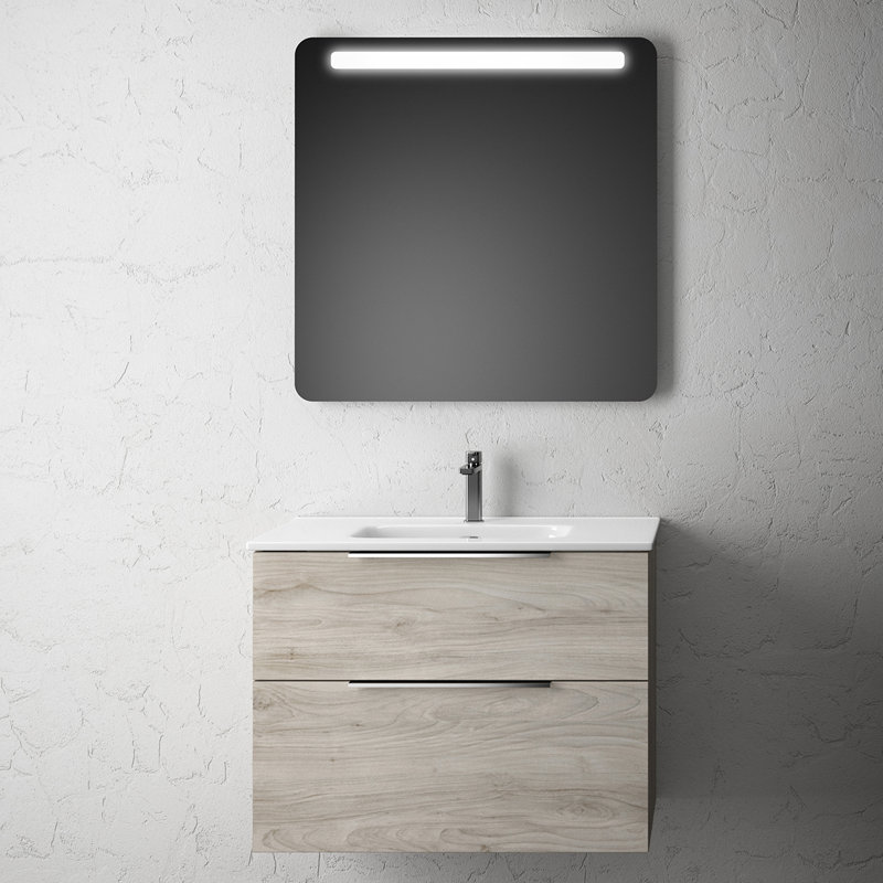 Dalia 31.1" Wall Mounted Single Vanity Base Only, Grey Pine