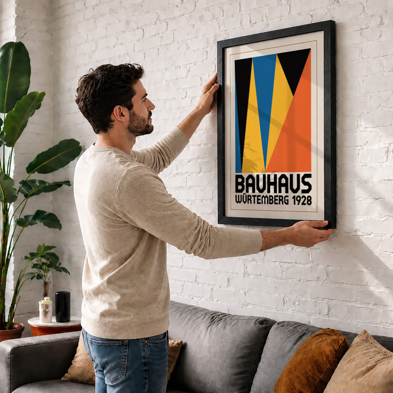 Bauhaus Composition 1928 Geometric - Print, Black, A4 - 29.7 x 21.0 cm