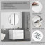 Meuble-lavabo mural de 24 po avec tiroir à fermeture en douceur, finition blanc brillant et lavabo en céramique à bords épais unique pour les salles de bain modernes
