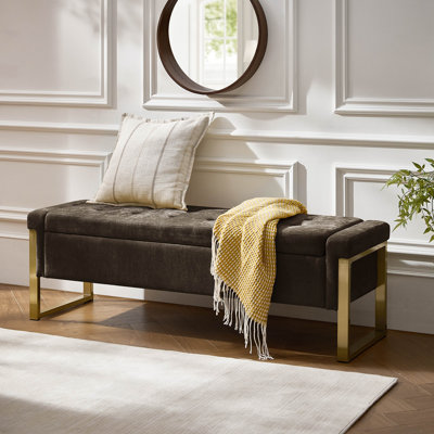 Shanieka 55.3'' W Upholstered Flip Top Storage Bench