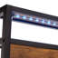 Structure de lit plateforme pleine grandeur en métal avec tête et pied de lit en bois avec port USB, lumières DEL-1457304802