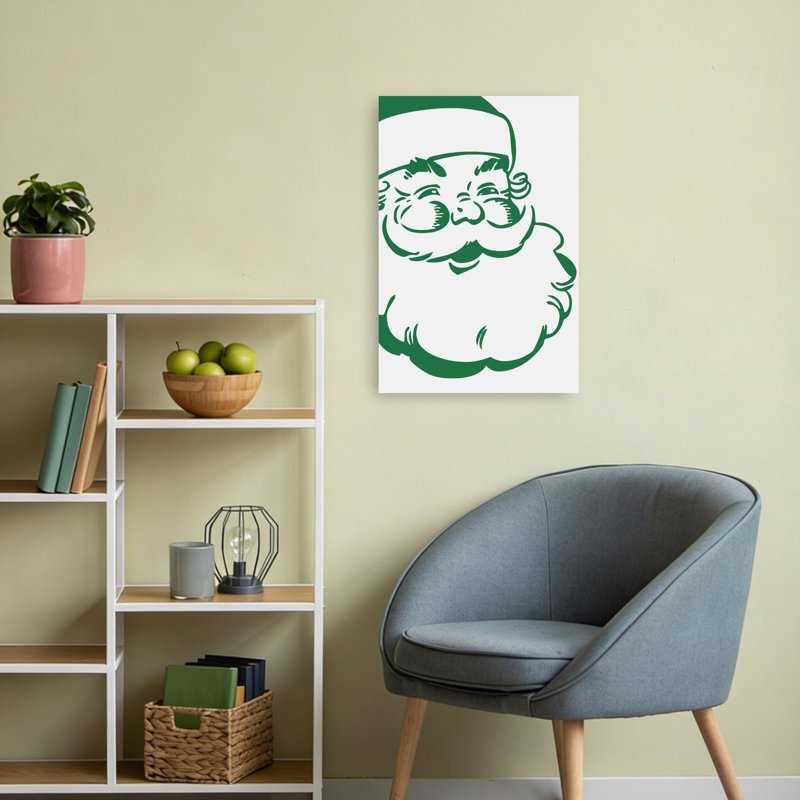 Jolly Green Santa Classic Retro Traditional Wall Art Print 1 Piece Wrapped Canvas Wall Art, 60.96cm H x 40.64cm W