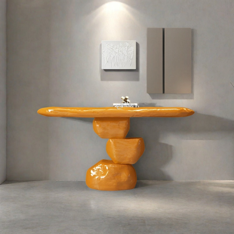 Console Modern Minimalist Art Design, H 35,43 po x l 62,99 po x P 15,75 po, Orange