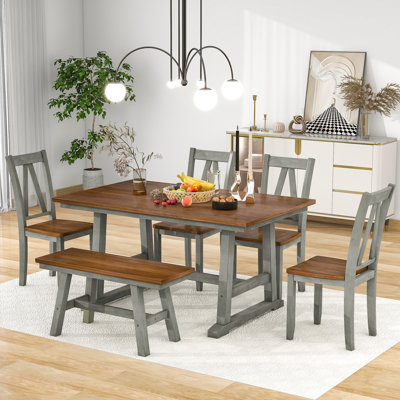 Doerrer 6 - Person Trestle Dining Set