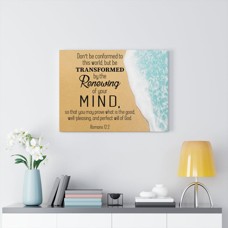 Romans 12:2 - Wrapped Canvas Print, 30cm H x 41cm W