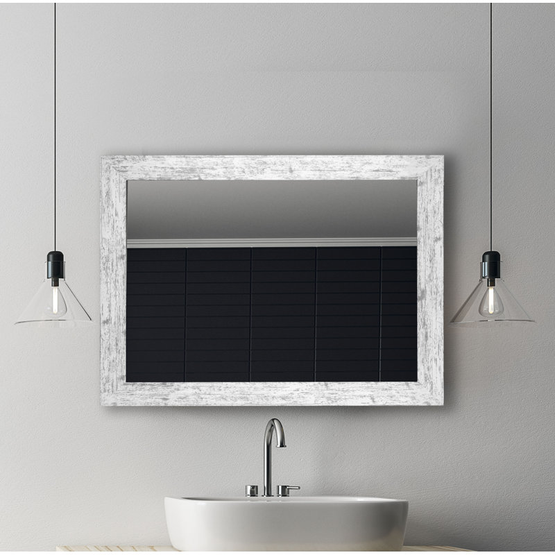 Miroir de salle de bain patiné, 33 po x 38 po