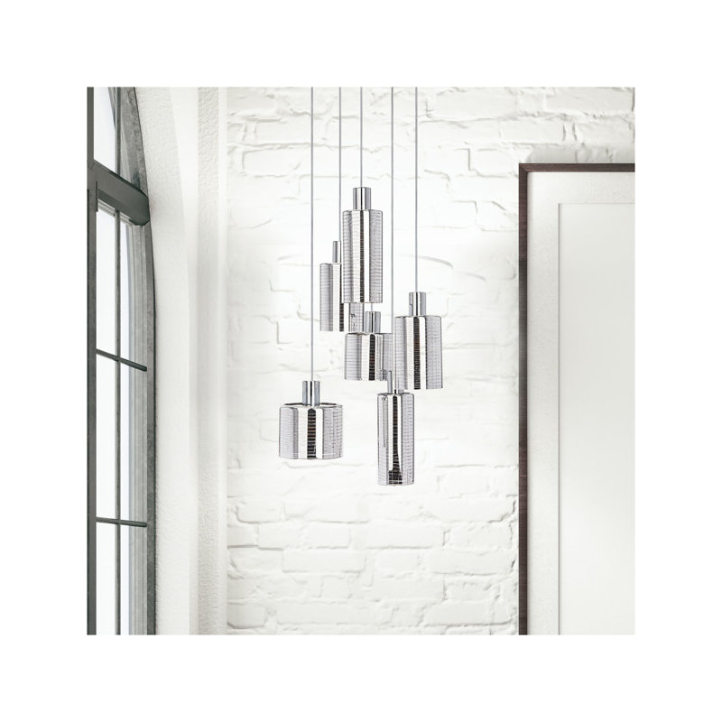 Luminaire suspendu cylindrique 6 lumières Song