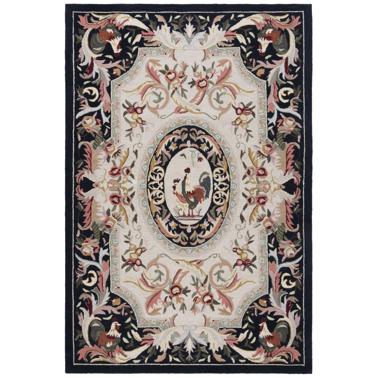 Kinchen Hand Hooked Wool Floral Rug