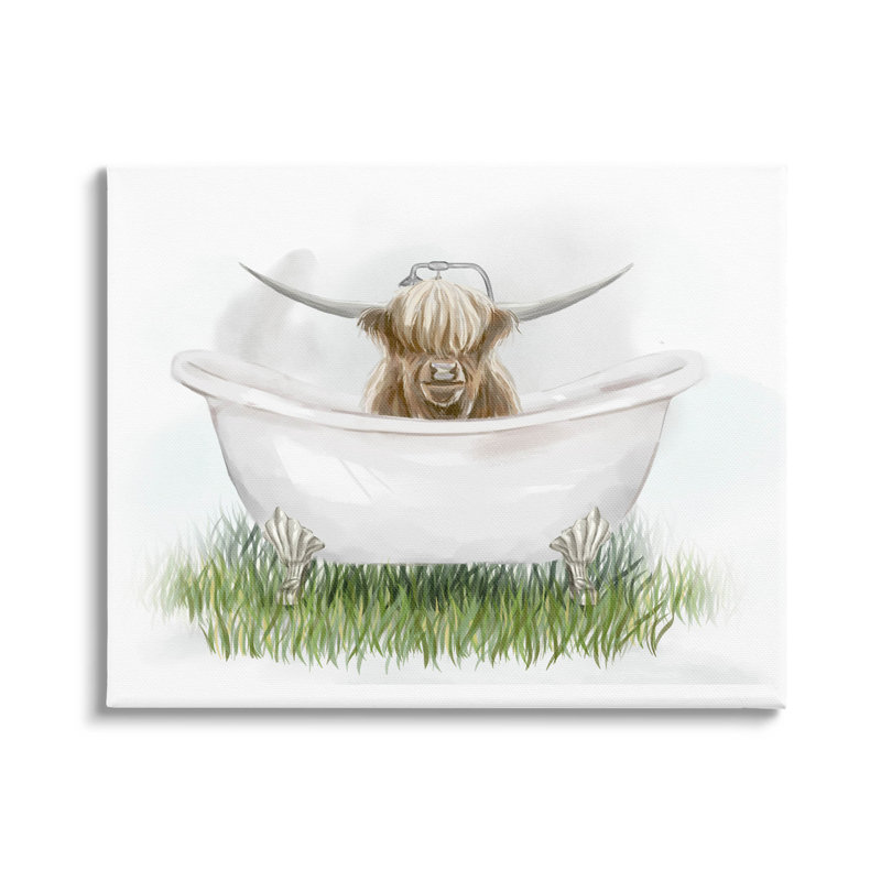 Art mural sur toile de bouvier Country Highland par Ziwei Li, H 24 po x l 30 po x P 1,5 po