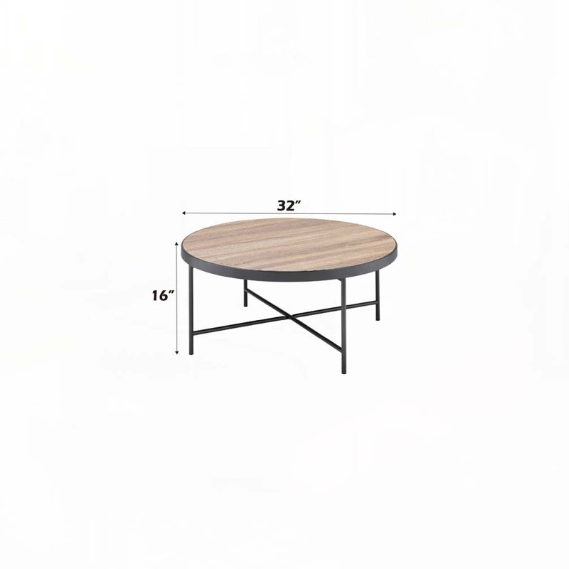 Table basse en bois avec base en métal