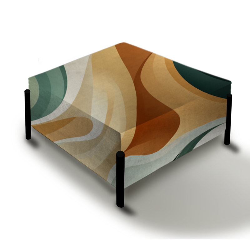 Zen Simplicity - Abstract Large Square Ottoman