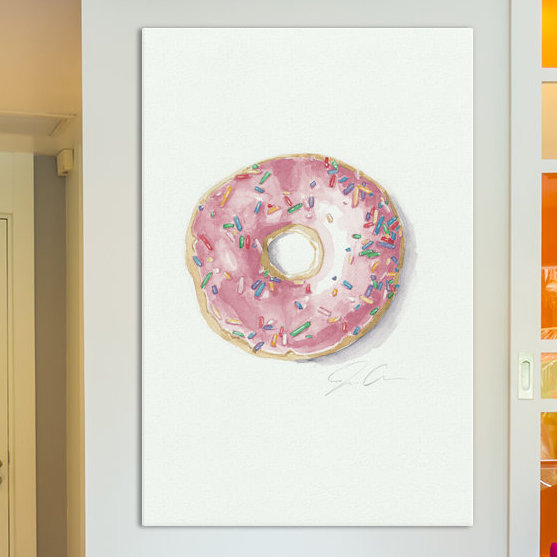 « bouée inquiéter, be happy »-impression sur toile tendue, H 40 po x l 26 po x P 1,5 po, Toile tendue, Pas de tapis