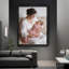 Art mural en bois massif de qualité supérieure, femme tenant un bébé, peinture murale avec cadre en bois noir durable pour la décoration intérieure-1518613152
