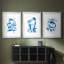 Blue Breeze I - reproduction encadrée sur mesure de qualité supérieure mate - 3 pièces-891318614-891318602