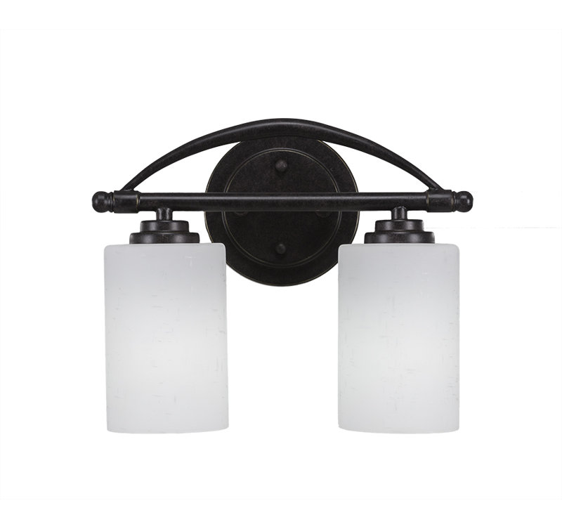 Éclairage pour meuble-lavabo 2 lumières Albreda, Mousseline blanche, Granite noir