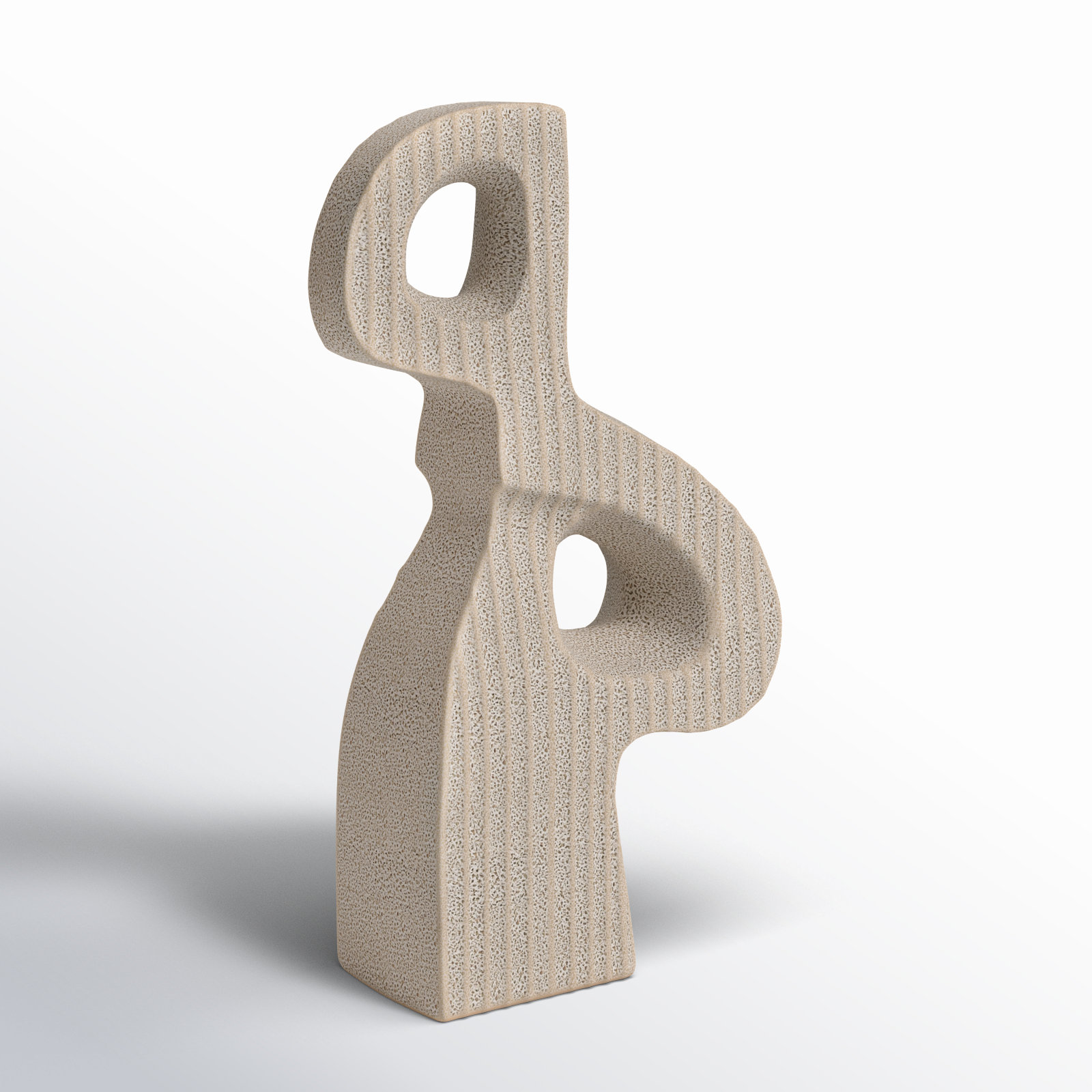 Downtime Modern Neutral Textured Stone Sculpture