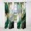Green And Gold Liquid Magic I - Modern Room Darkening Abstract Curtain - 1 Panel-107826336
