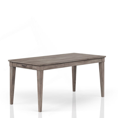 Table de salle à manger rustique gris avec deux tiroirs de rangement et rallonge