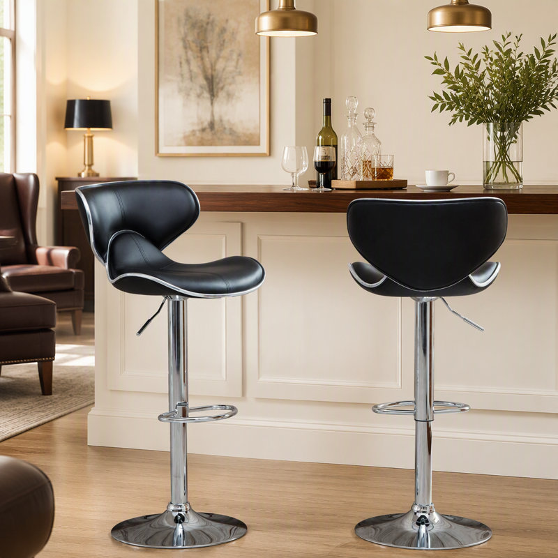 Ensemble de 2 tabourets de bar Upholstery Airlift, Noir