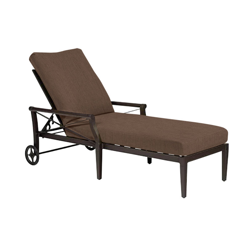 Andover Outdoor Chaise Lounge, Canvas Chestnut Sunbrella® Canvas, Chestnut Brown