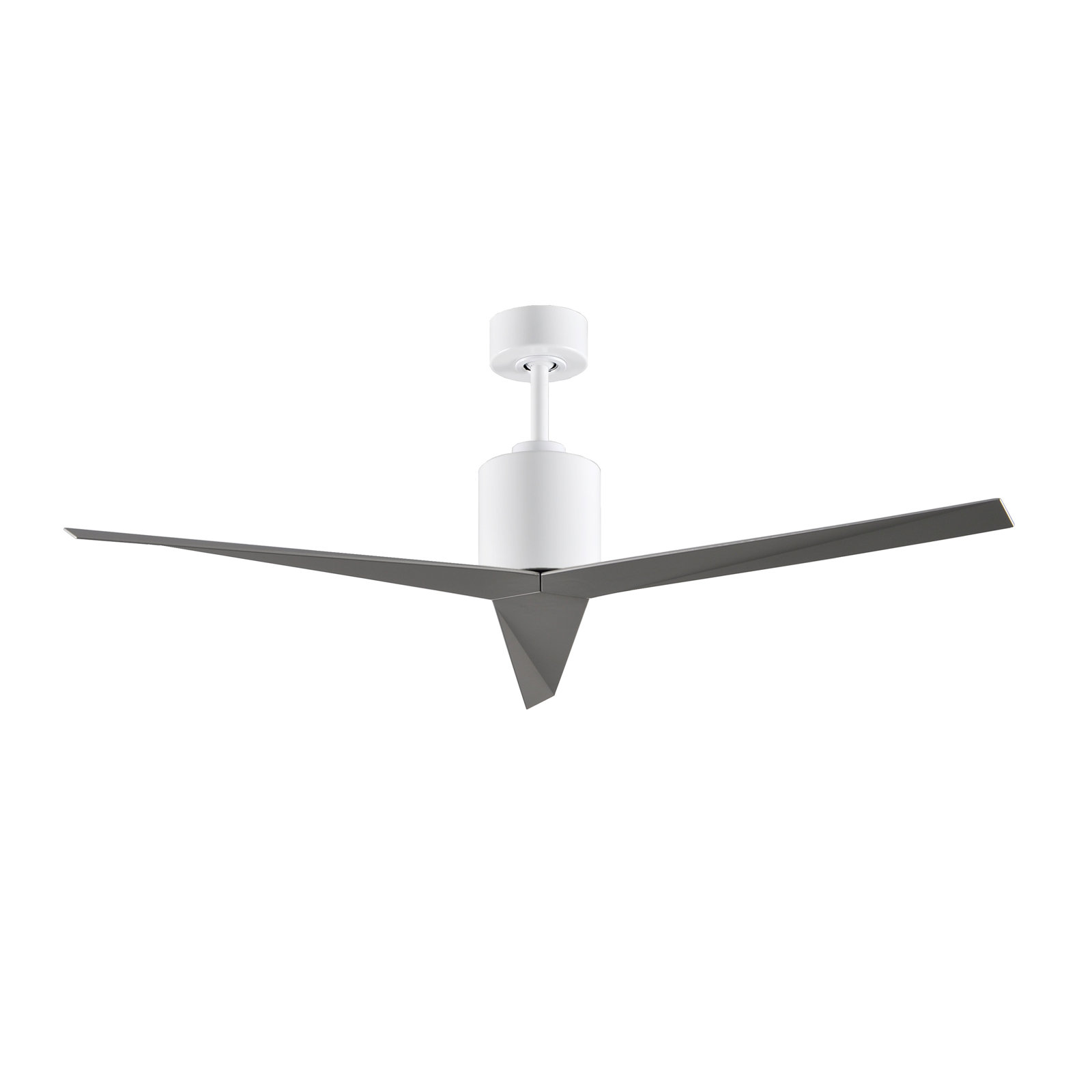 56'' 3 Blade Ceiling Fan, Gloss White, Brushed Nickel