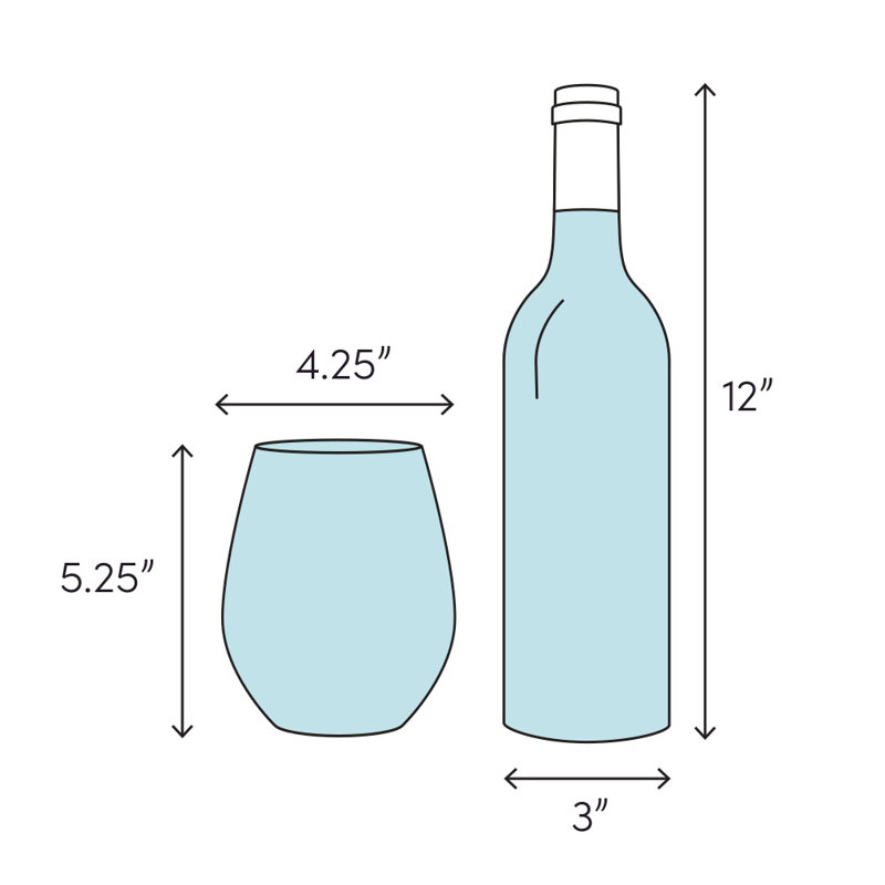 Boudreau 18oz. Stainless Steel Wine Glass Set