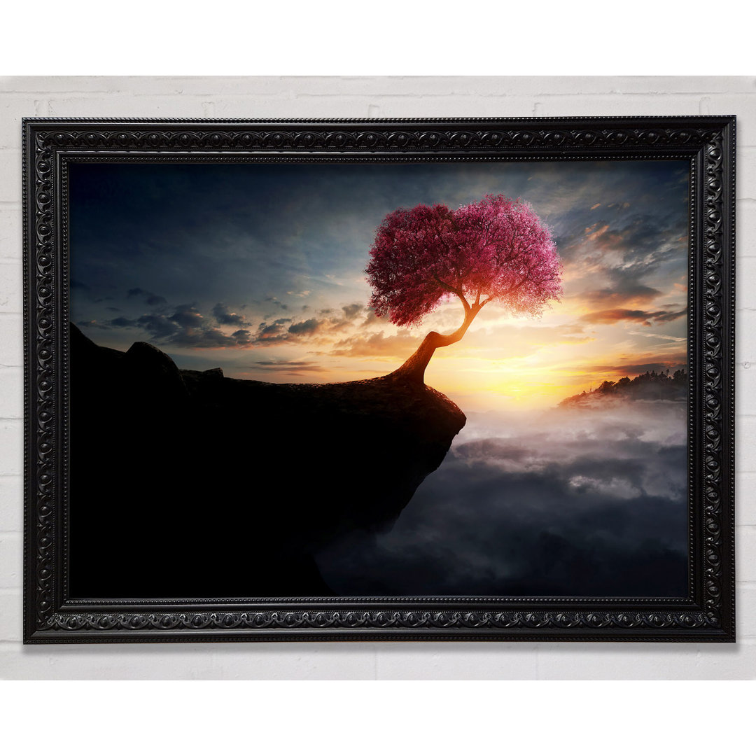 Pink Tree Cliff Top - Einzelner Bilderrahmen Kunstdrucke