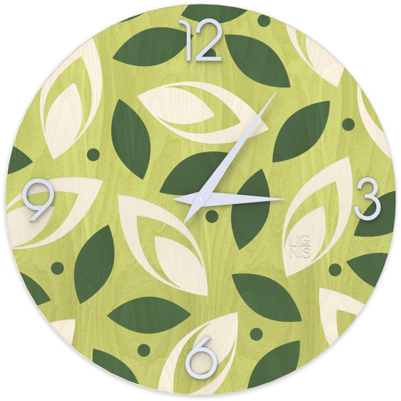 Dolcevita Wall Clock, 40cm H x 40cm W x 3cm D, Green/Beige