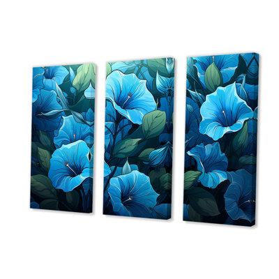 «Blue Morning Glory Blossom Burst - Morning Glory», art mural