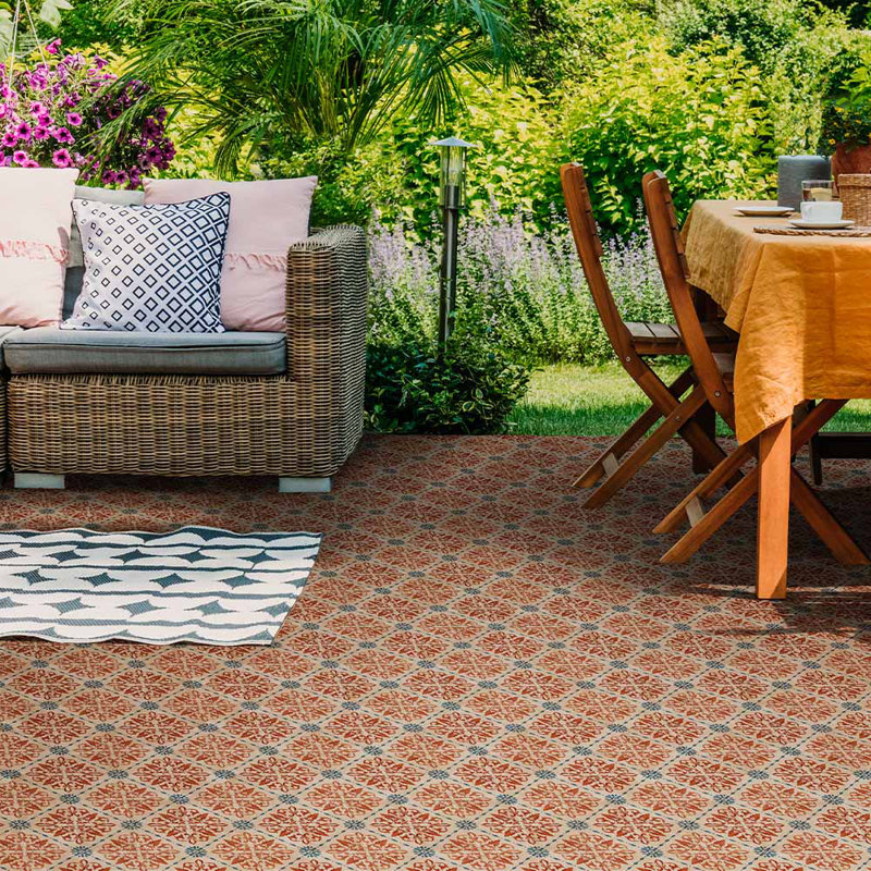 Cotto Rosa 4,5 x 4,5 motif Greta