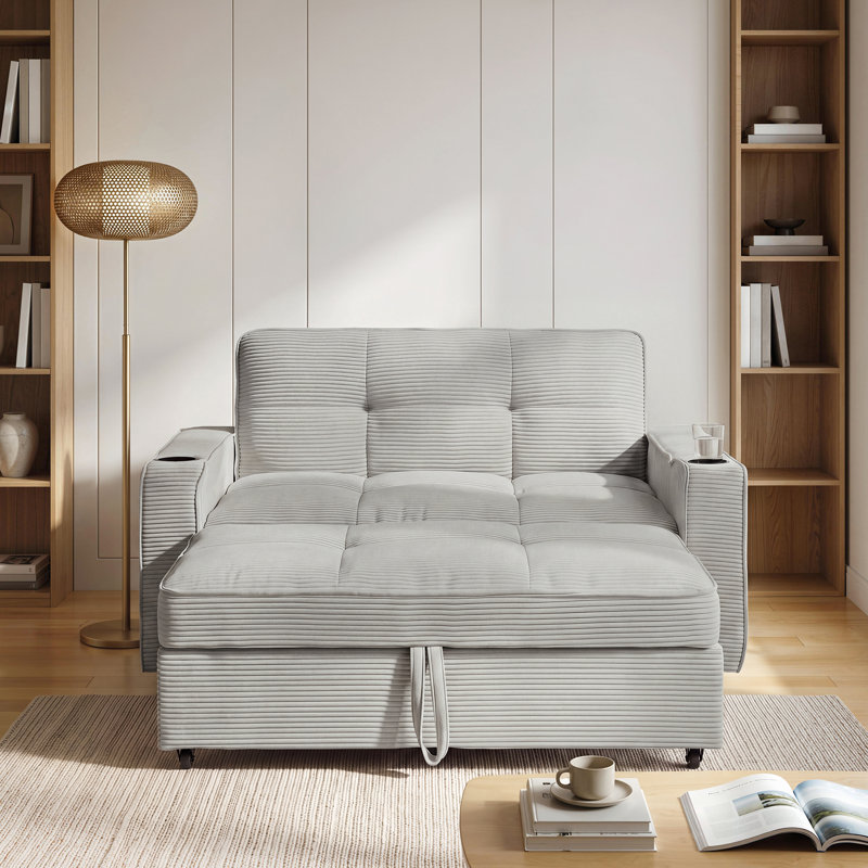 2 Seater Corduroy Sofa, Beige