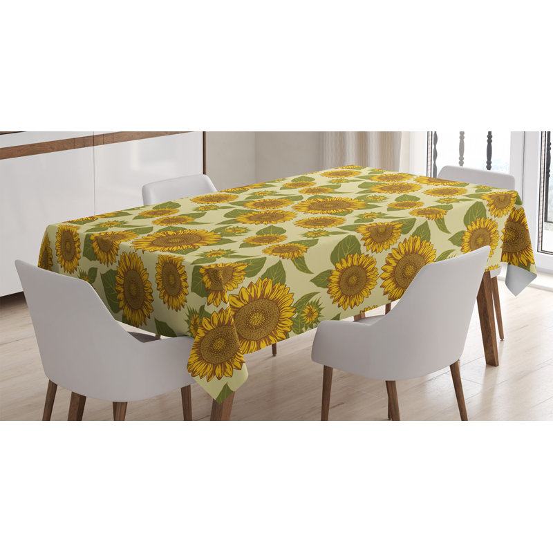 Funky Sunflower Tablecloth, 70" L x 52" W