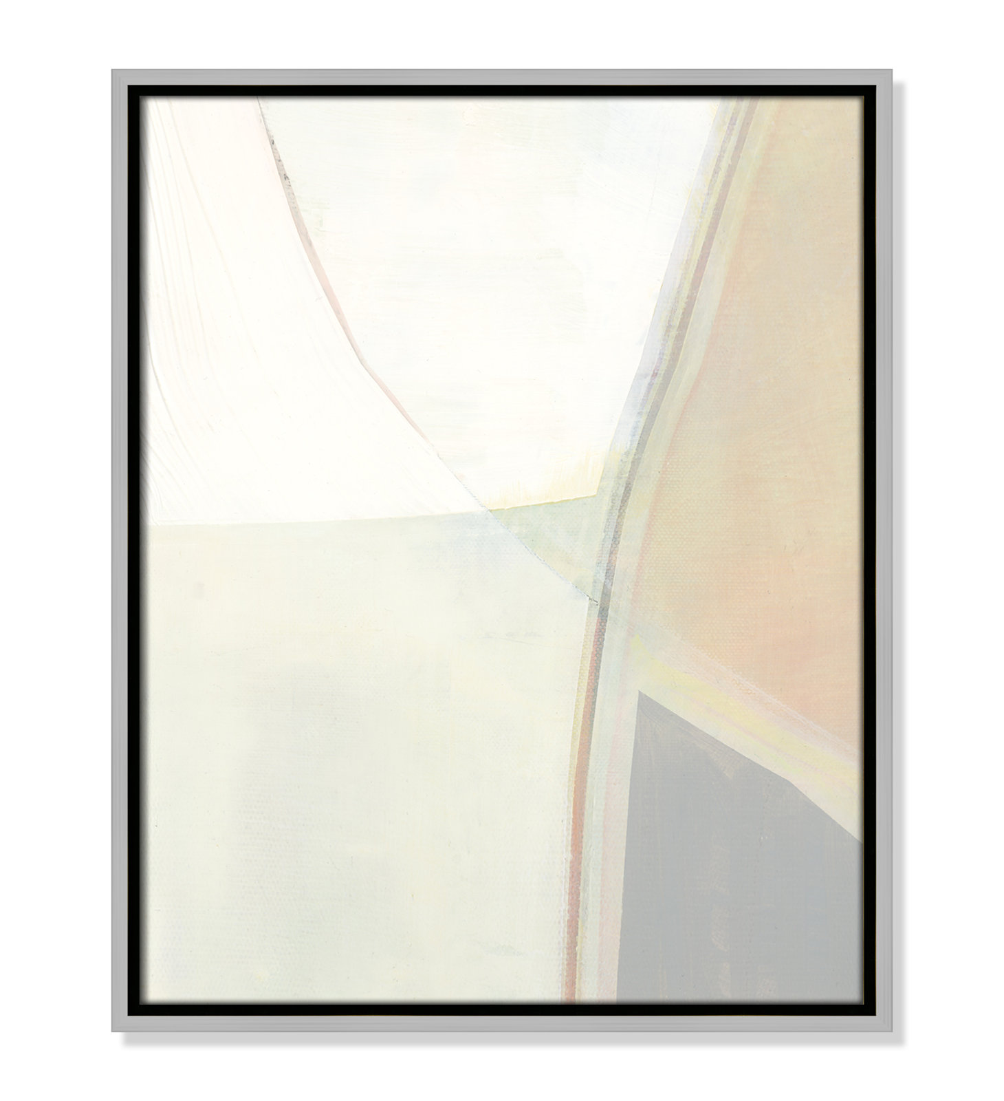 Alexandria "In Neutral II" Painting by Cartissi, 21.5" H x 17.5" W x 2" D, Silver Framed Canvas