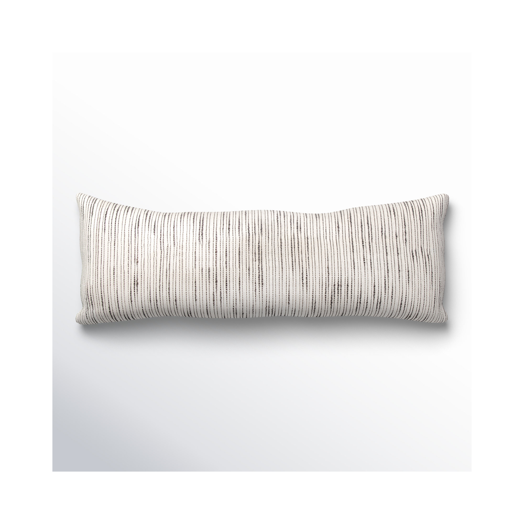 Saxon Stripe Cotton Lumbar Pillow, 14" x 40", Pillow Cover Only - No Insert
