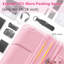 Valise rigide, valises durables en ABS léger avec roues doubles, bagage de voyage à carreaux extensible de 24 pouces (rose)