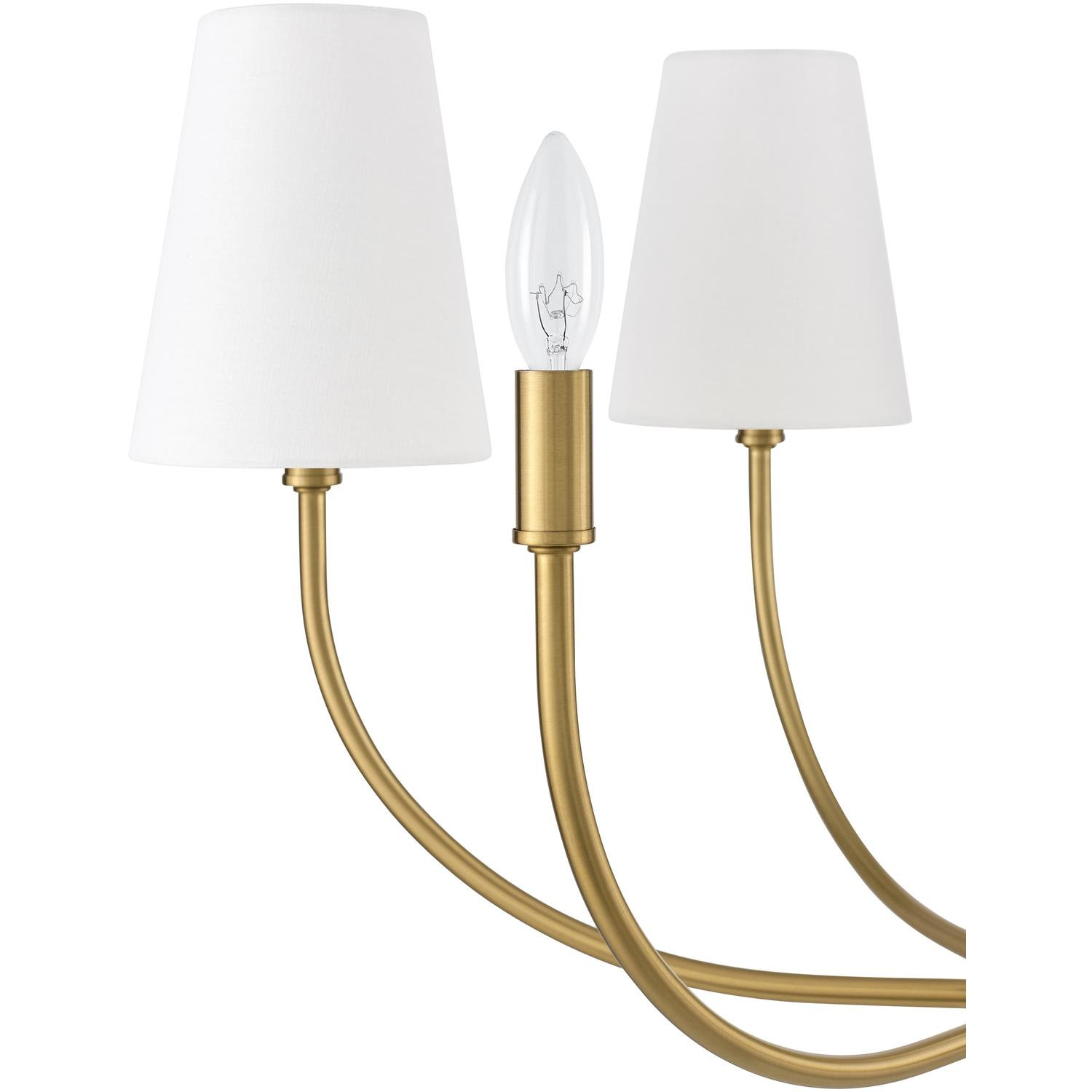 Zisa Chandelier, 16" H x 29" W x 29" D, Brass, 6