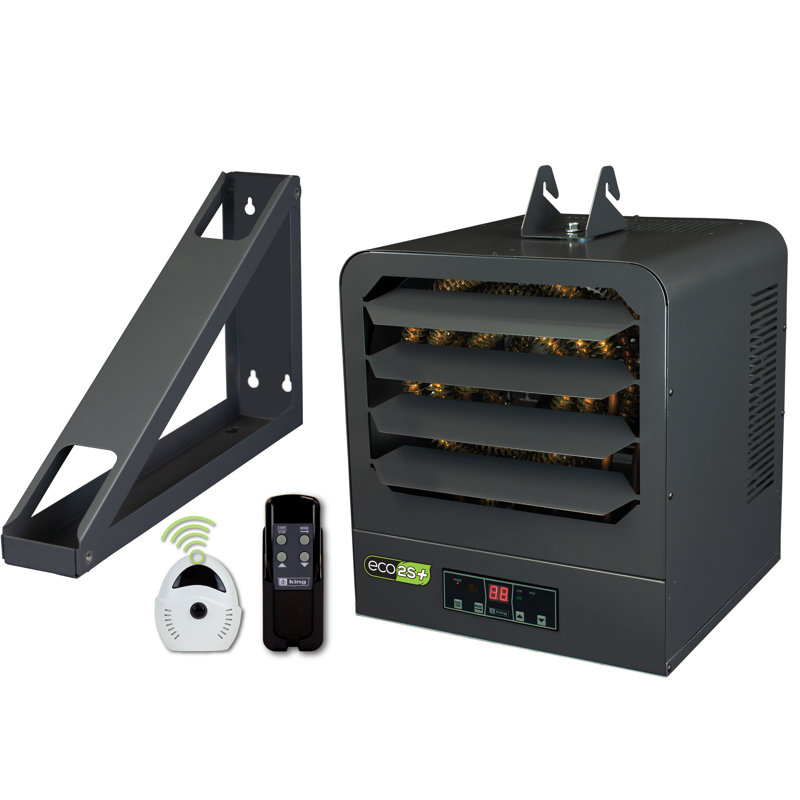 Gray 10KW 240V 2-Stage Electric Garage Heater with Remote