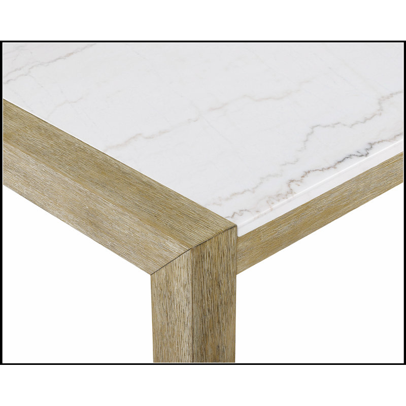 Table de salle à manger luxueuse en marbre blanc avec base en placage de bois massif, parfaite pour les salles à manger modernes et élégantes