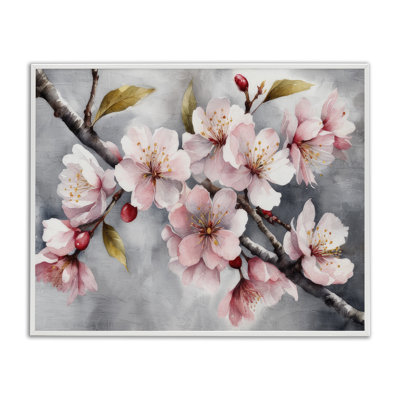 Blossoms On Grey Art by Kim Allen bg-214