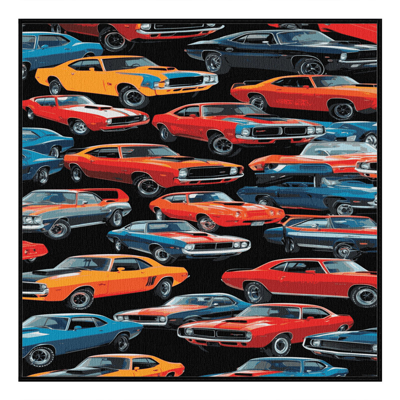 Machine Washable Transportation Black Area Rug